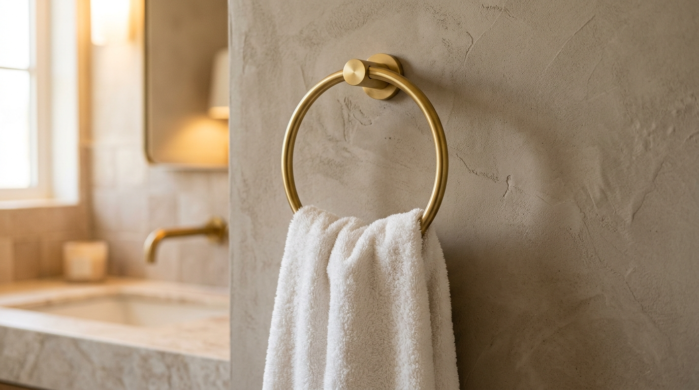 Use a towel ring near the sink for hand towels